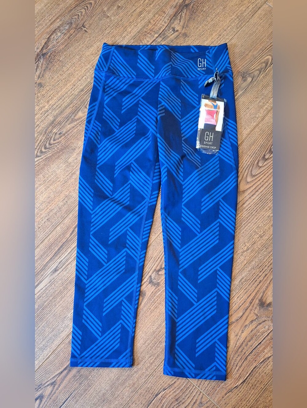 Gilly Hicks Womens Royal Blue Geometric Active Capris ☆Size XS☆